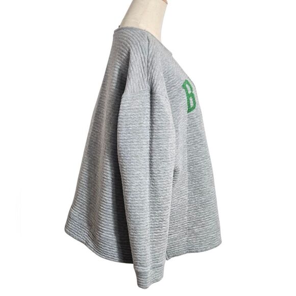 Liv Casual Gray Ribbed Boston Celtics Sweatshirt - Picture 4 of 4